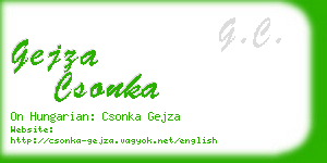 gejza csonka business card